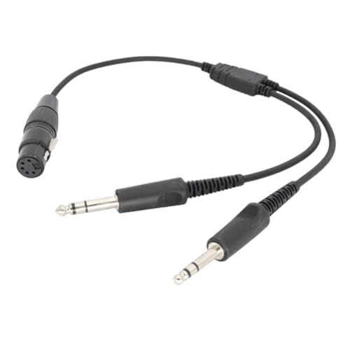 Cable adaptador de headset aviación conector XLR a doble plug GA miniatura 6