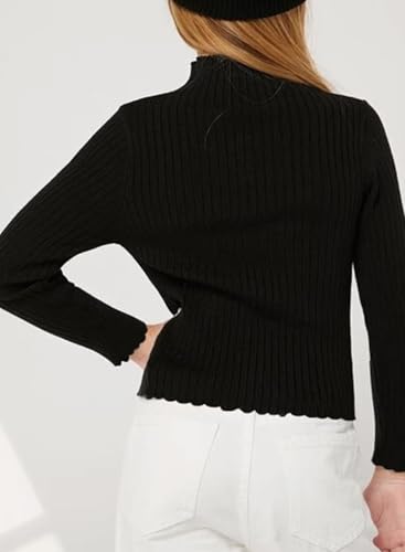Girls Turtleneck Sweater Kids Casual Long Sleeve Knitted Slim Fit Pullover Tops 7-15 Years2