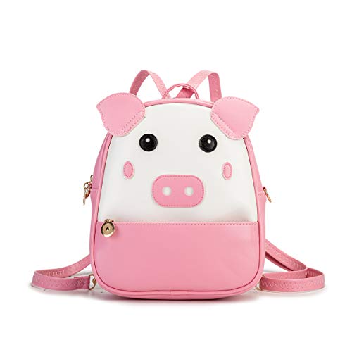 KL928 Girls Mini Backpack Toddler 3D Animal Casual Daypack PU Leather Preschool Convertible Shoulder Bag Gift for Kids (Black)
