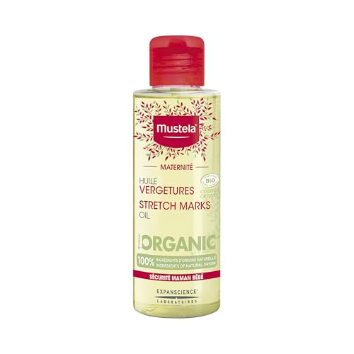 Mustela Olio Smagliature BIO, Prevenzione Smagliature,Con Avocado e Girasole, Senza