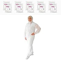 ARNOMED 10x Schutzanzug Einweg XL, Einwegoverall, Einweganzug, Einweg Maleranzug & Lackieranzug, Staubschutzanzug, Maleroverall & Asbest Glaswolle Schutzanzug, Einmalanzug Weiß