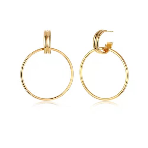 Hypoallergene Ohrringe 40mm Große Creolen Ohrringe mit Großem Kreis für Frauen Mädchen Cover