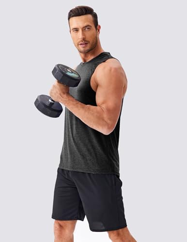 Image of PINSPARK Men's Tank Tops Quick Dry Summer Workout Muscle Shirt Athletic Casual Sleeveless Shirts for Bodybuilding Beach Gym