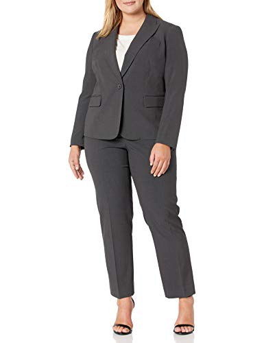 Anne Klein Womens Plus Size Solid 1 Button Jacket Blazer, New Grey, 16 Plus #TOP2