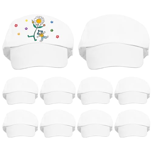 Gorras de béisbol blancas para niños TOYANDONA lote de 10 sombreros ligeros para manualidades