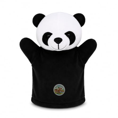 Image of Panda Hand Puppet 22 cm | Cute Black & White Animal Hand Puppet for Kids | Soft Plush Storytelling Toy | Interactive Pretend Play Puppet for Boys & Girls | Educational Learning