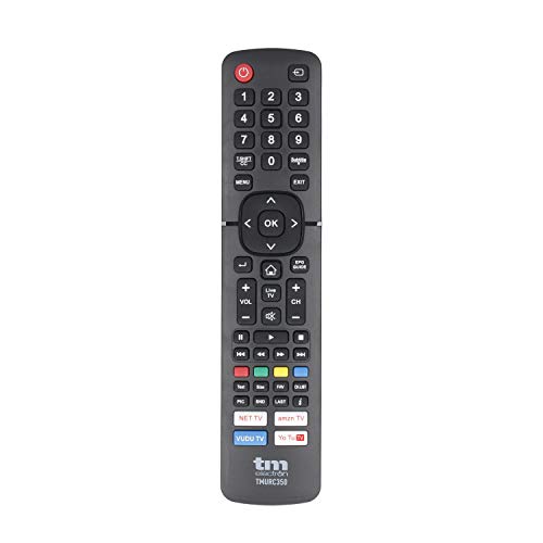 TM Electron TMURC350 Mando a Distancia Universal Compatible con televisores Hisense, con Botones de Acceso Directo a Plataformas Digitales (VOD)