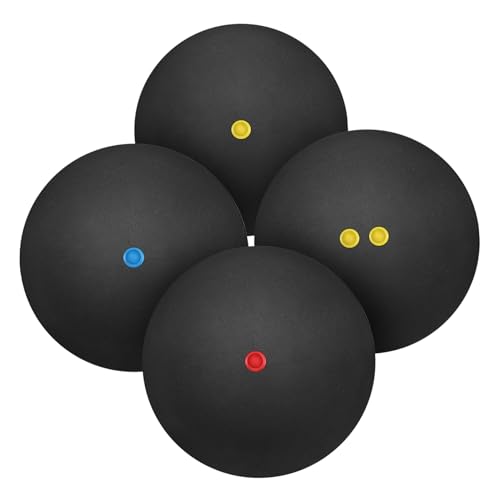 BESPORTBLE 4 Pack Squash Balls Double Yellow Bounce Balls for Sports Training Practice