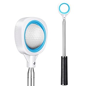 CHAMPKEY Two-Sided 6Ft / 9Ft / 12Ft / 14.5Ft Golf Ball Retriever Lite Version – Premium Stainless Steel Telescopic Golf Ball Picker