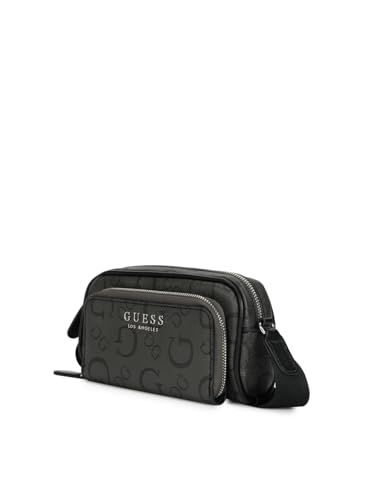 Image of GUESS Charcoal Grey Printed Saffron Mini Crossbody