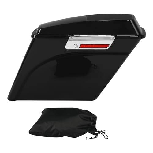 Alforjas duras para motocicleta XFMT, extendidas 5", con tapas para altavoces de 6x9" y cierres cromados, para Harley Touring (1993-2013), Negro vívido miniatura 3