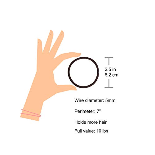 Minihope No-Metal Elastic Hair Ties, Women's Multicolor Thick Large Elastics, 5Mm For Thick Hair 24 Count #TOP2