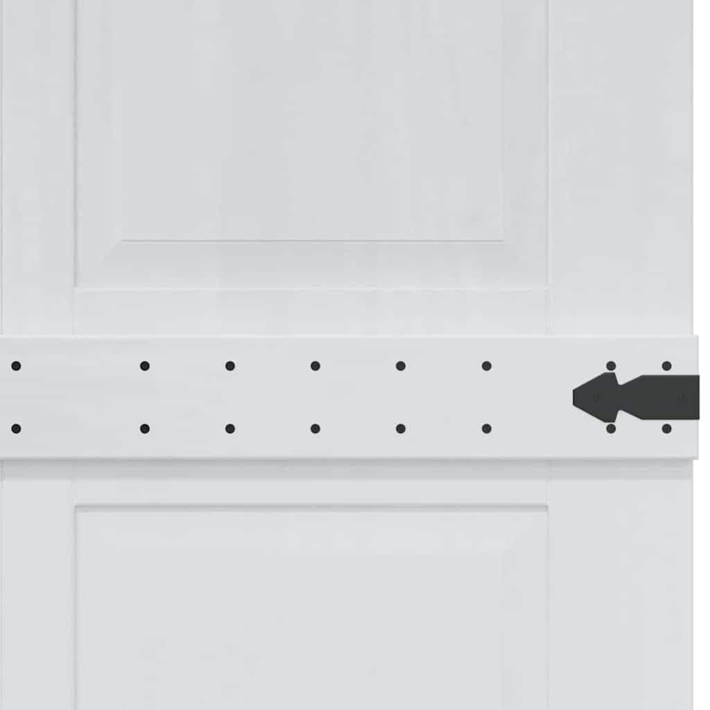 vidaXL Porta del fienile Corona 100 x 210 cm Legno Massello di Pino, Porta scorrevole elegante, design rustico, divisorio interno resistente, salvaspazio e facile da montare