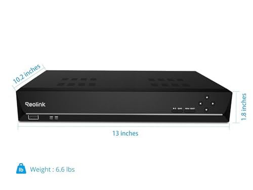 Image of REOLINK 16CH Network Video Recorder for Home Security Camera System,Only Work with 16MP /12MP /4K /8MP /5MP /4MP The Same Brand PoE IP Cam,24 /7 Recording to Pre-Installed 4TB Hard Drive,RLN16-410