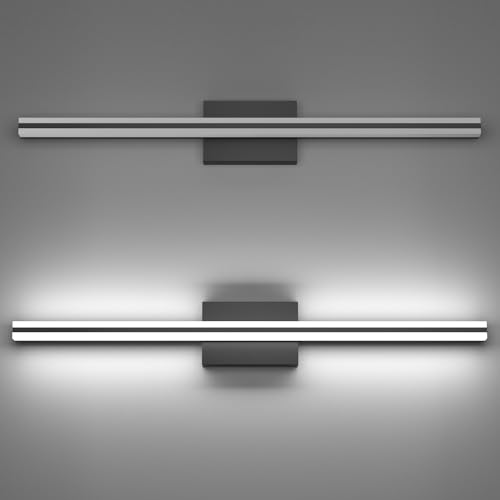 Image of SOLFART Vanity Lights for Bathroom 31.8 Inch Dimmable Matte Black Modern Bathroom Light Fixtures 20W 5CCT LED Lights