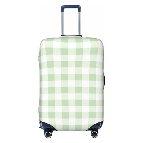 Green Checkboard Luggage Cover Protector Anti-Scratch Washable Fits 18-32 Inch Luggage-X-Large