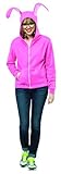 Rasta Imposta Men's Juniors Hoodie Christmas Story Bunny, Pink/Black, One Size