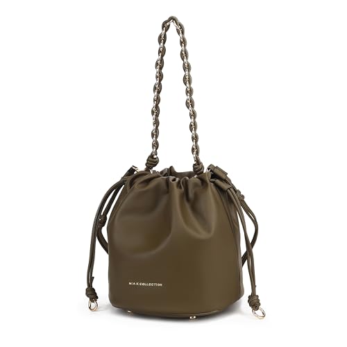 Image of MKF Collection Crossbody Bucket Bag for Women, Vegan Leather Drawstring Hobo Shoulder Bags Handbag Purse by Mia K