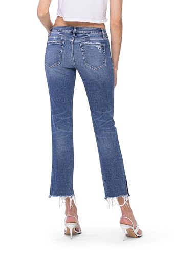 Flying Monkey, Low Rise Ankle Straight Jeans, Medium Blue,3