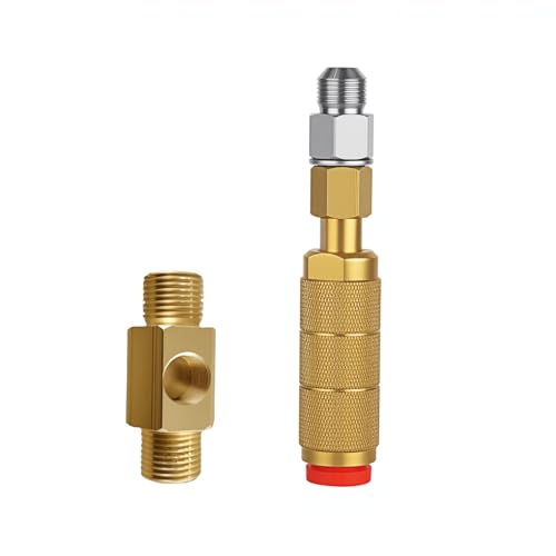 Bonvenon G1/2 CO2 Tank Bottle Brass Threaded Tee Fitting 3 Way Connector Charging Fill Adaptor for Beer Homebrew Aquarium