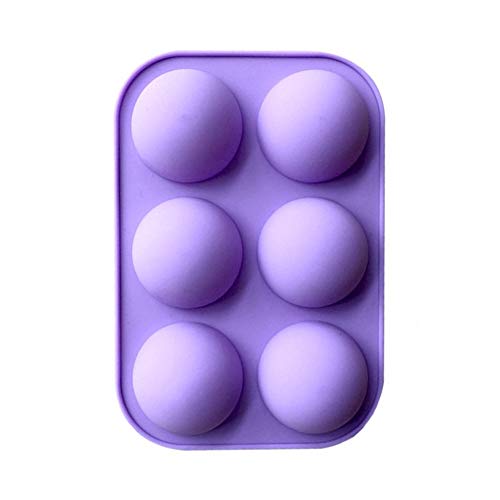 Molde de silicone de chocolate, 6 grades pequenas redondas de silicone para chocolate, molde antiade