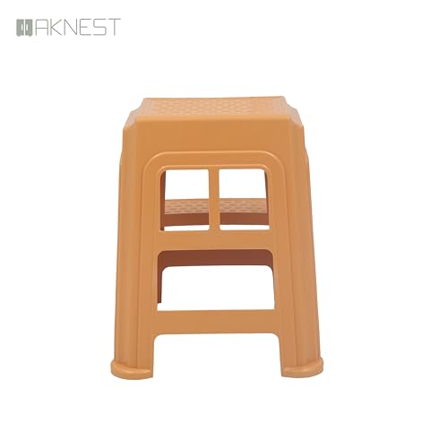 Image of Oaknest Supreme Multipurpose Plastic 2-Step Stool for Kids & Adults - Anti-Slip Lightweight Stepping Stool for Kitchen, Bathroom & Home - Amber Gold, 1 Piece