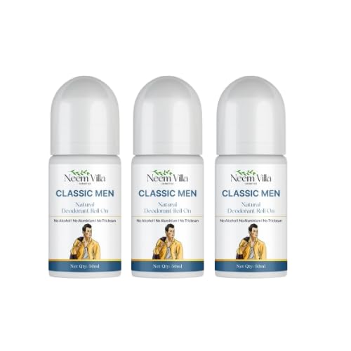 Image of Underarm Roll-On Deodorant for Men | Classic Pack of 3 | Alcohol-Free, Paraben-Free, Silicone-Free | Natural Whitening & Odor Protection | Long-Lasting Freshness - 50ml Each