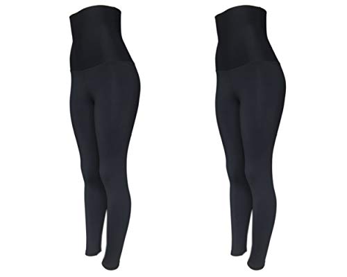 Kit 2 Legging Suplex Power Poliamida Modeladora Cós Super Alto (PRETO-PRETO, GG)