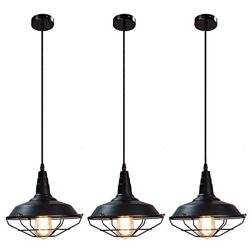 SESIMENT Black Pendant Light fixtures 10.5 inches 3 Packs, Matte