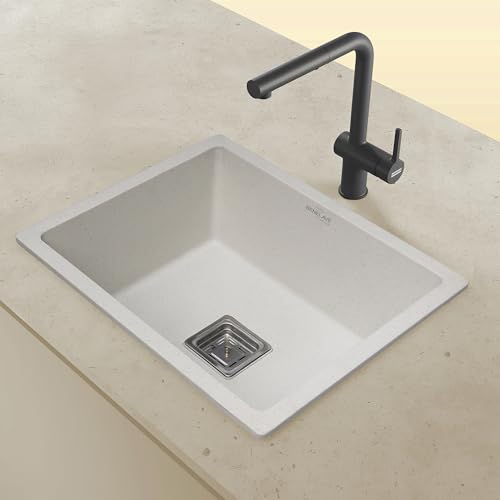 Image of Benelave by Hindware BLACP91006 Quartz Sink 21x18 for Kitchen | Single Bowl | Star Dust Color | Better Sound Absorption for Quieter Use | 7-year Manufacturer Warranty