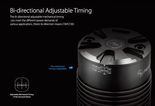 Diagramma che mostra la funzione di temporizzazione regolabile bidirezionale sul motore Hobbywing