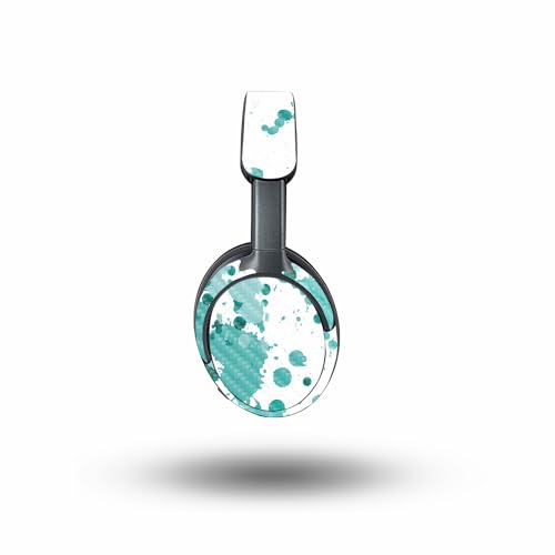 Image of MightySkins Carbon Fiber Skin Compatible with Bose QuietComfort Ultra - Teal Splatter | Protective, Durable Textured Carbon Fiber Finish | Easy to Apply