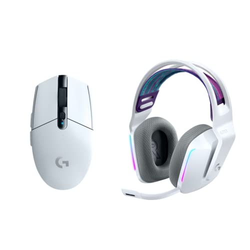 Image of Logitech G305 Lightspeed Wireless Gaming Mouse + G733 Lightspeed Wireless Gaming Headset Bundle - White