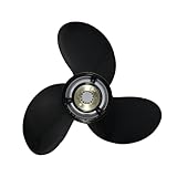 PWCMAN Outboard Prop 10 3/8x13 Pressed-in Hub,13 Spline Tooth 3 Blade, Aluminum Propeller Compatible with Mercury/Mariner/Marathon 25 30 35 40 45 48 50 55 60 70HP Engine, Replaced for OEM 48-73136A45