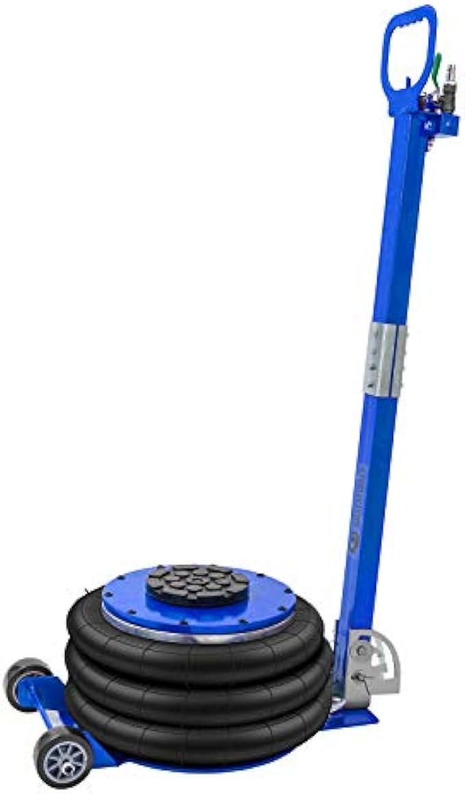 Sidasu Pneumatic Jack 3 Ton Triple Bag Air Jack 6600LBS Capacity Jack-Long Adjustable Folding Handle (Blue, Long Handle 3 Ton)