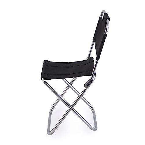 GLEAVI Portable Chair with Backrest Lightweight Aluminum Alloy Camp Stool for Outdoor Use Supports for Camping Fishing Travel and Home Black