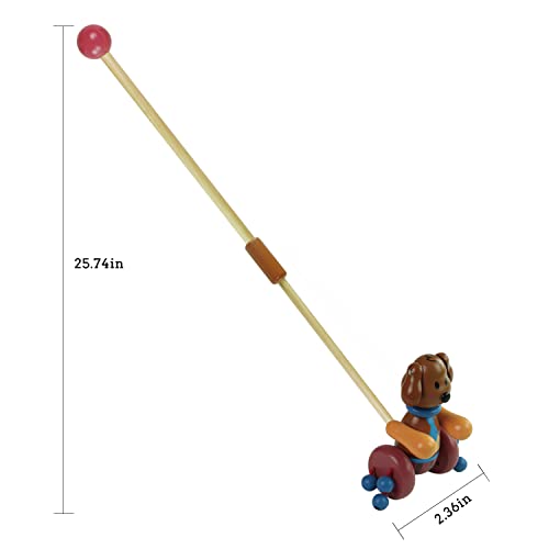 Ruyu Loyal Puppy Wooden Push-N-Pull Activity Walking Toy With Colorful Rolling Beads For Toddlers And Babies Girl Or Boy, Classic Early Learning Wooden Balance Walking Play Toy #TOP4