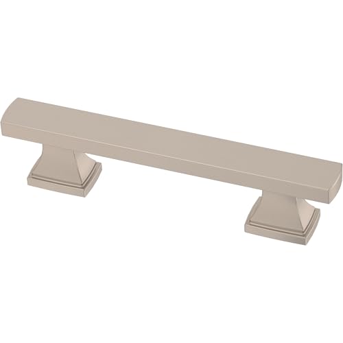 Franklin Brass 10 Pack Brushed Nickel Cabinet Handles 3 inch (76mm) Kitchen Cabinet Handles and Drawer Pulls for Cupboards and Dressers | Tiered Foot