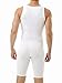 Underworks USA Mens Compression Bodysuit Shaper - Girdle for Gynecomastia Belly Fat and Thighs - No Rear Zipper 957 X-large White