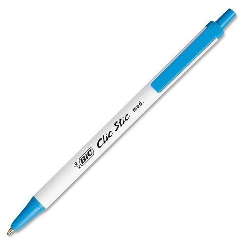 BIC Clic Stic stylos bille bleus par lot de 12 stylos retractables pour le bureau