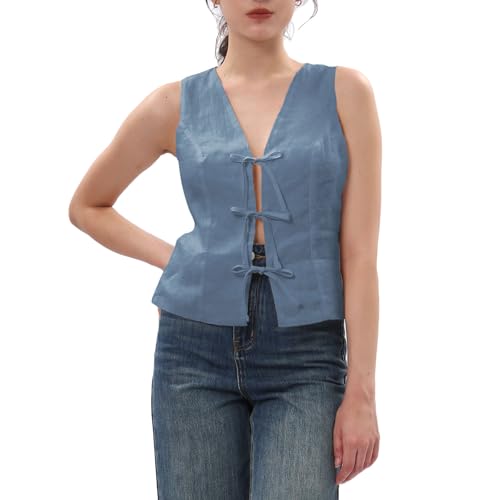 Gilet en lin court et léger pour un look bohème chic lors de vos terrasses estivales