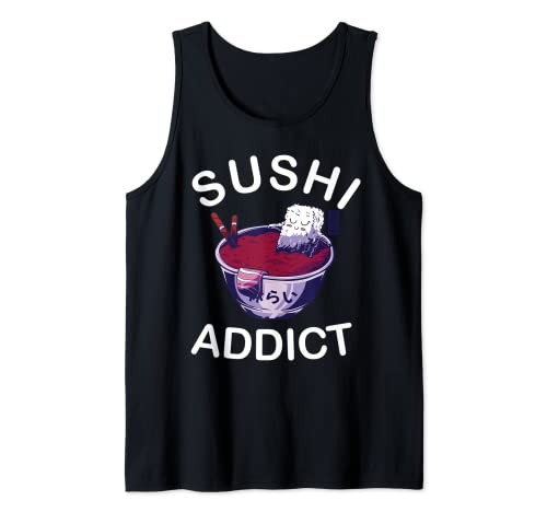 Sushi Addict – Japón Food Cute Kawaii Camiseta sin Mangas