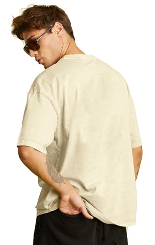 Image of LEOTUDE Men's Cotton Trendy Oversized Round Neck Printed T-Shirt Combo (Pack of 3)