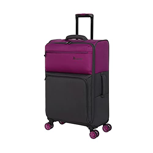it luggage Duo-Tone 27" Softside Checked 8 Wheel Spinner, Fuschia Red/Magnet, 27", Duo-Tone 27" Softside Checked 8 Wheel Spinner