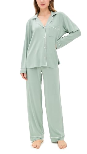 Image of Eberjey Gisele Classic Women's Pajama Set | Long Sleeve Shirt + Long Pants