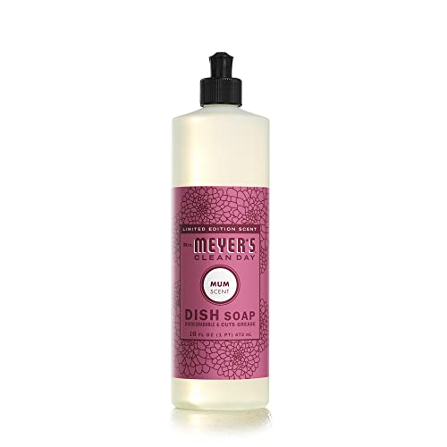 MRS. MEYER'S CLEAN DAY Liquid Dish Soap, Biodegradable Formula, Mum, 16 fl. oz