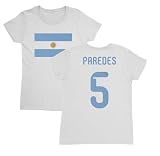 SWEET LEMONS Argentina Pride Paredes 5 Two-Sided Tribute Ladies' Crewneck T-Shirt (White, Small)
