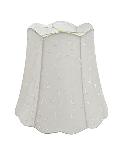 Image of Aspen Creative 34061 Transitional Scallop Bell Shape Spider Construction Lamp Shade in Beige, 16 inch Wide (10 inch x 16 inch x 15 inch)