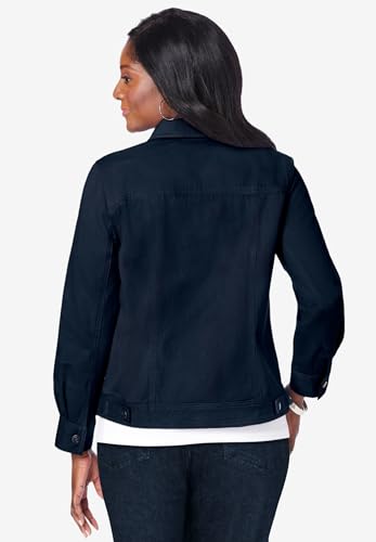 Jessica London Women's Plus Size Classic Cotton Button Down Denim Jean Jacket2