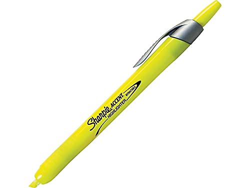 Sharpie 28025 Accent Retractable Highlighters Chisel Tip Fluorescent Yellow Dozen #TOP1